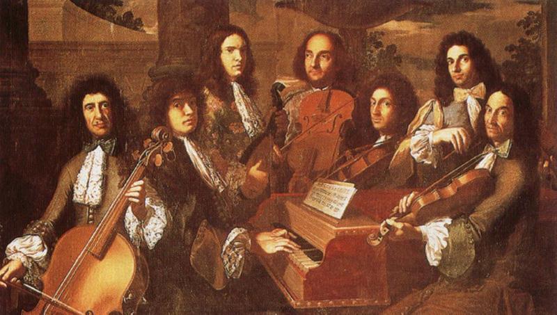 william wordsworth A group of keyboard instruments stringed instrument musicians competition Sweden oil painting art